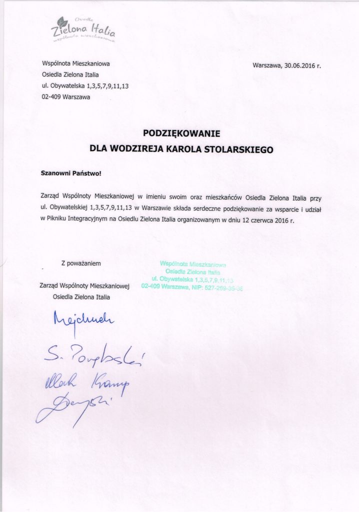 podziękowania OZI