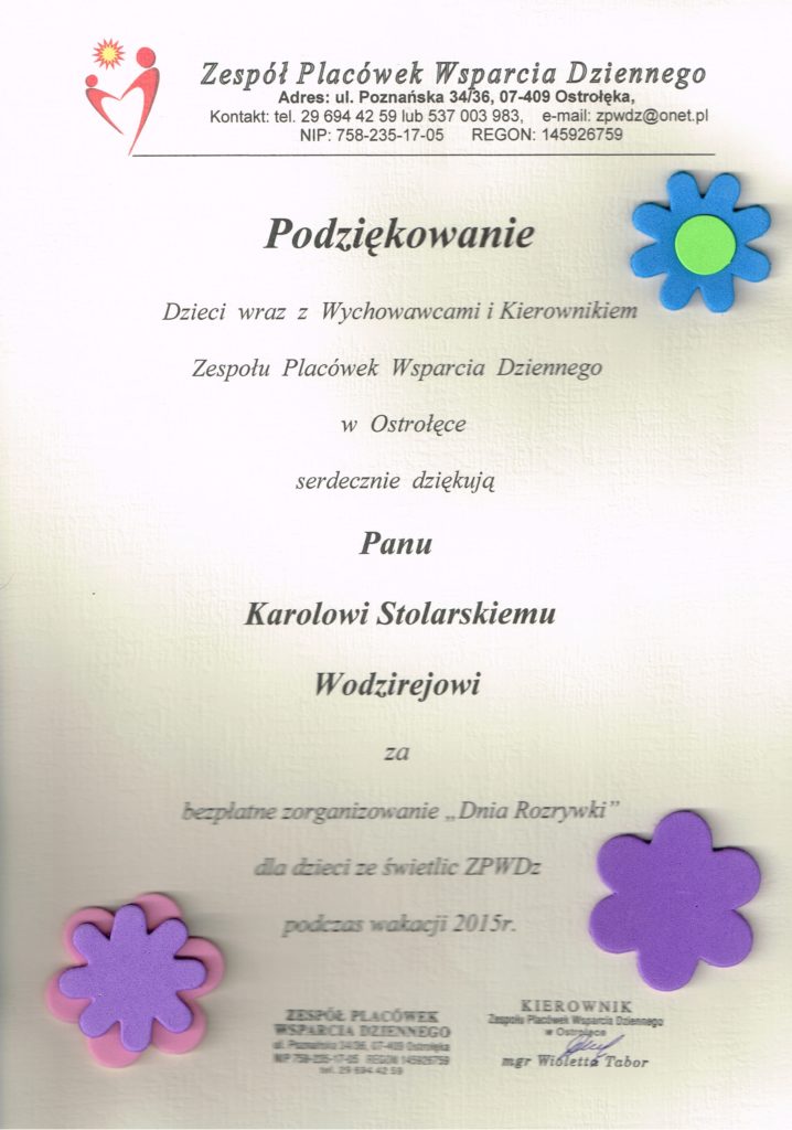 podziękowania ZPWD
